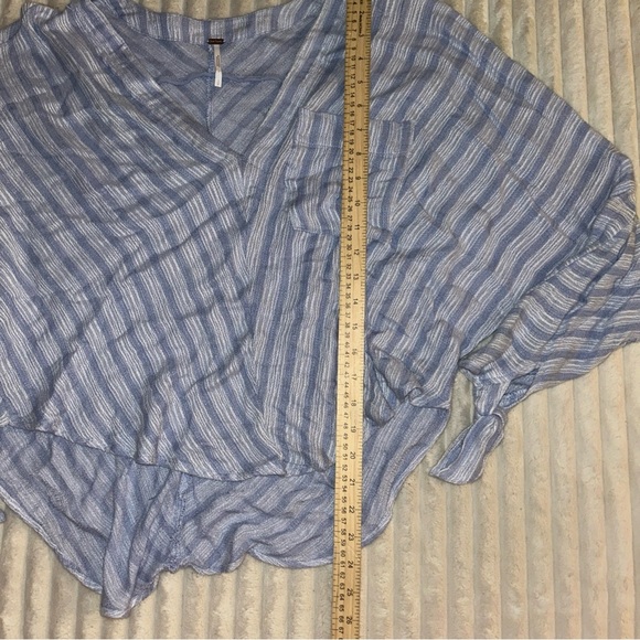 Free People Striped Blue and White Blouse - Picture 7 of 7